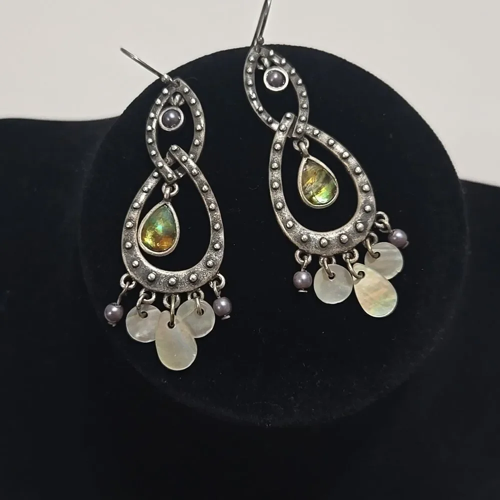 Vintage Sterling Silver Teardrop Earrings